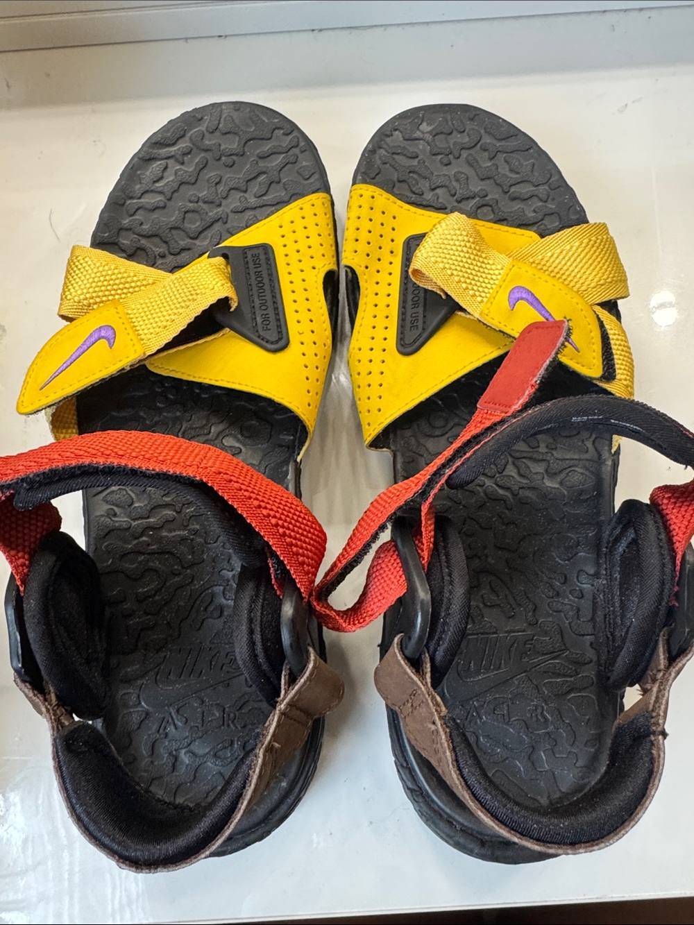 Nike Men’s Yellow, Red & Black Adjustable Outdoor Sandals